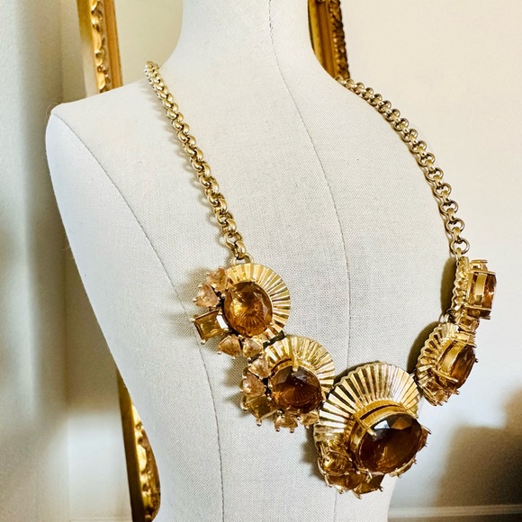 🔥 Vintage Monet Topaz Crystal Deco Necklace - Picture 17 of 17